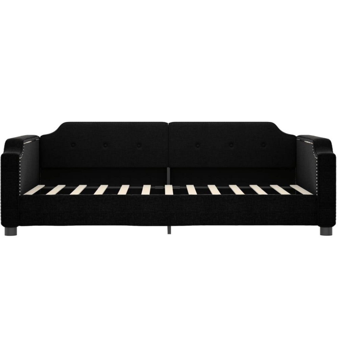 VIDAXL Lit de jour avec matelas noir 90x190 cm tissu