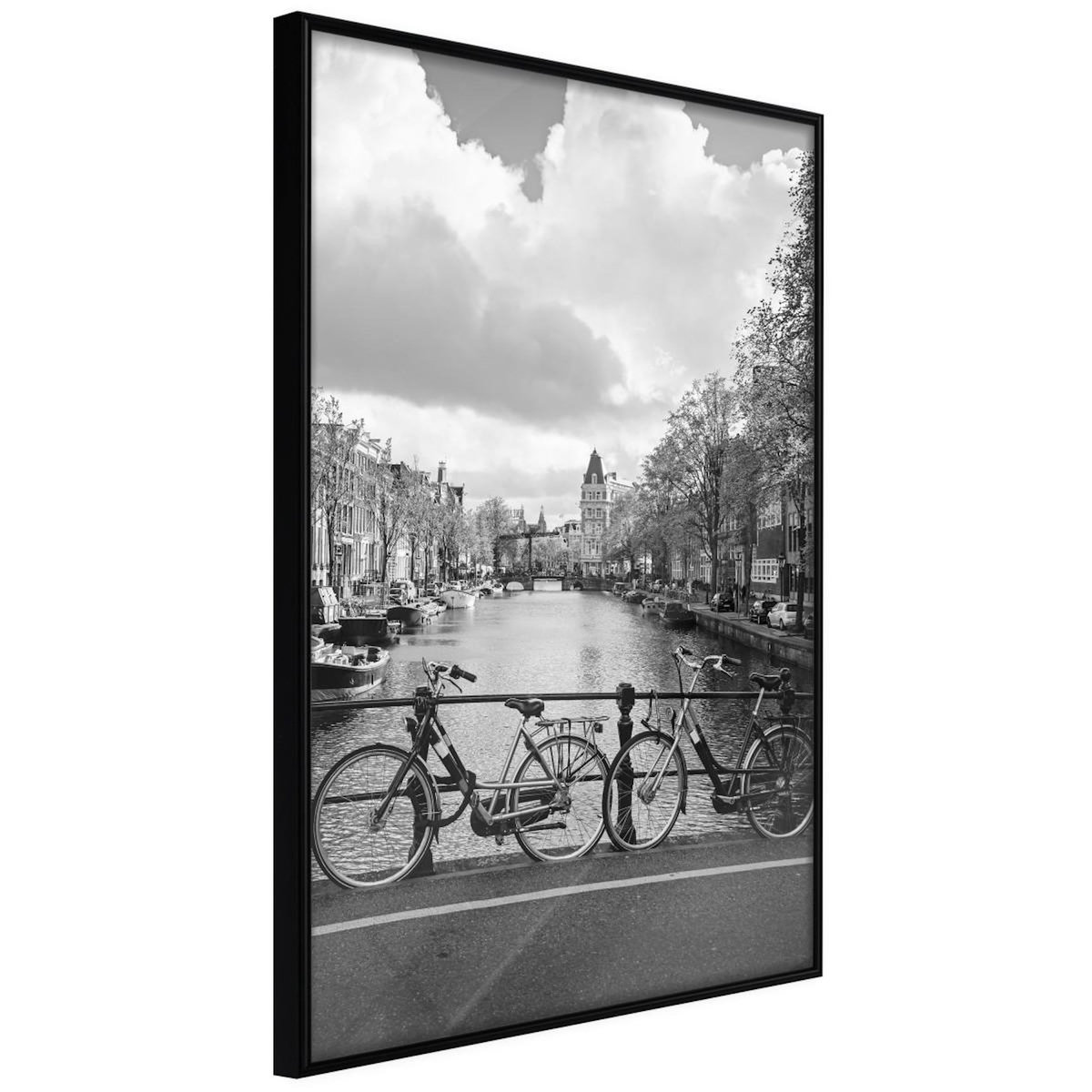 Paris Prix Affiche Murale Encadrée  Bicycles Against Canal