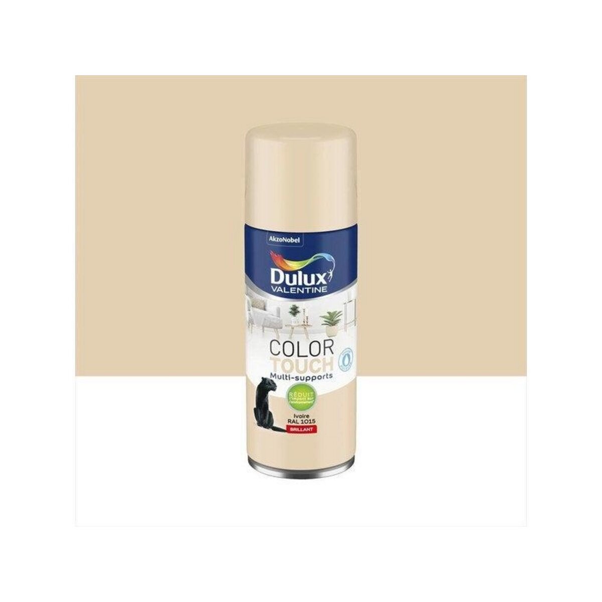 CENTRALE BRICO Peinture aérosol Color touch DULUX VALENTINE ivoire RAL 1015 brillant 0.4l
