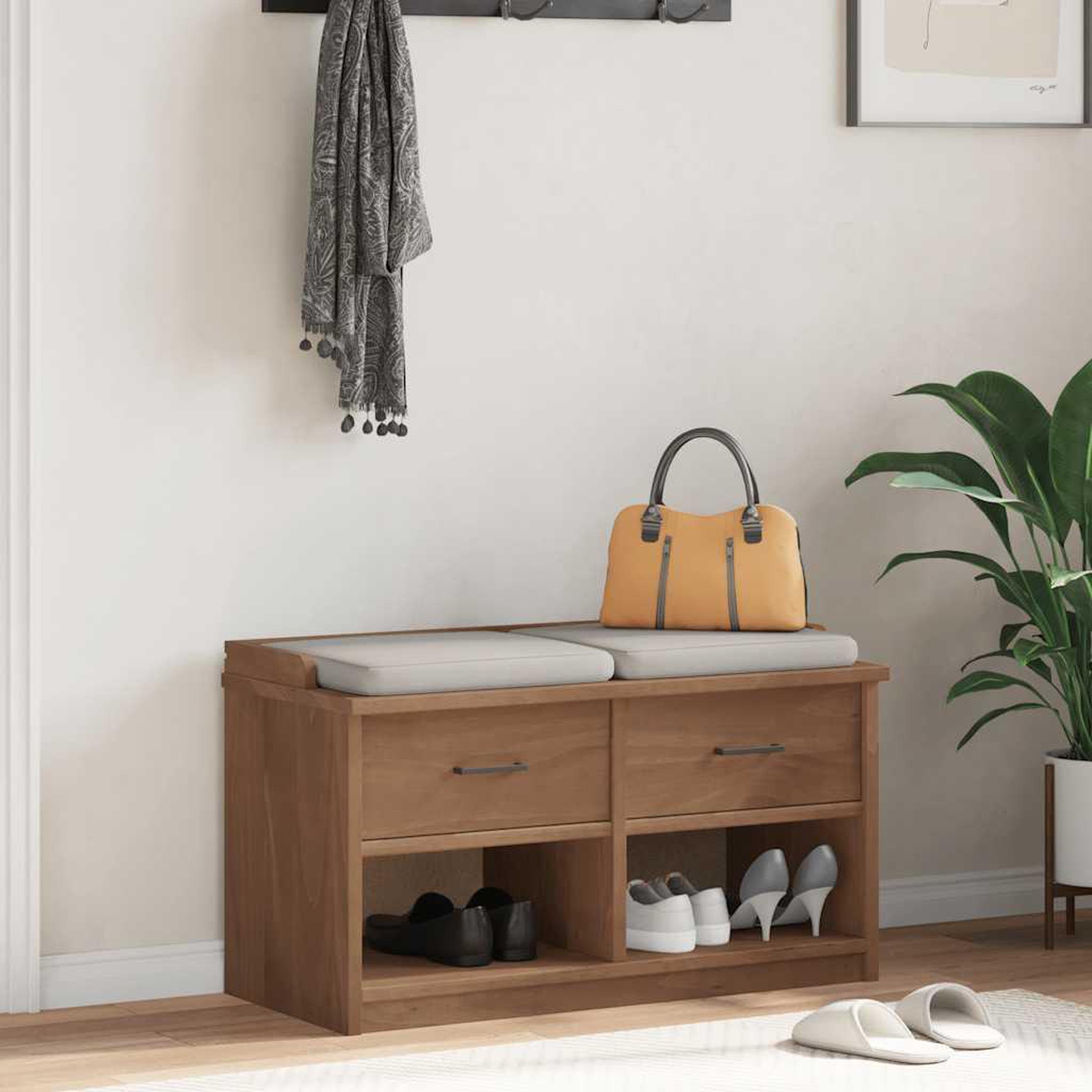 Voir la diapositive 3 : VIDAXL Banc de couloir SANDNES 87x40x50 cm bois de pin massif