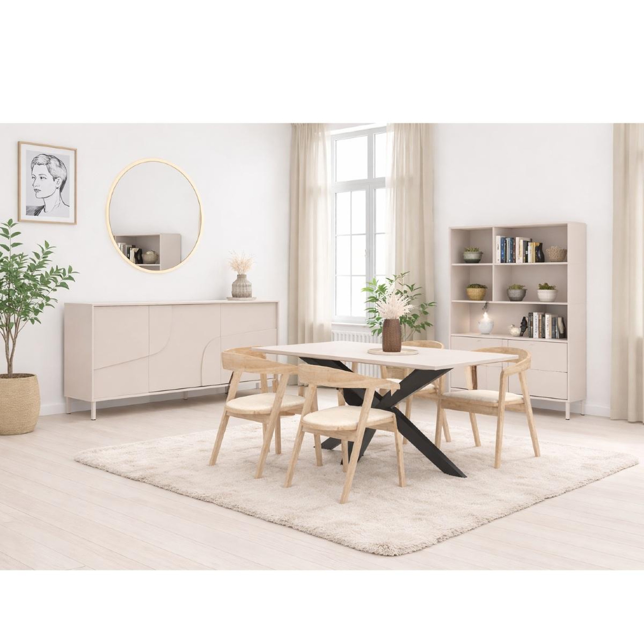 Voir la diapositive 6 : JLC KREATION Salle à manger complète moderne EROS (Buffet et Table)