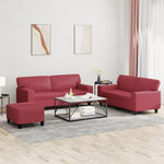VIDAXL Ensemble de canapes 3 pcs rouge bordeaux similicuir
