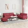 Voir la diapositive 1 : VIDAXL Ensemble de canapes 3 pcs rouge bordeaux similicuir