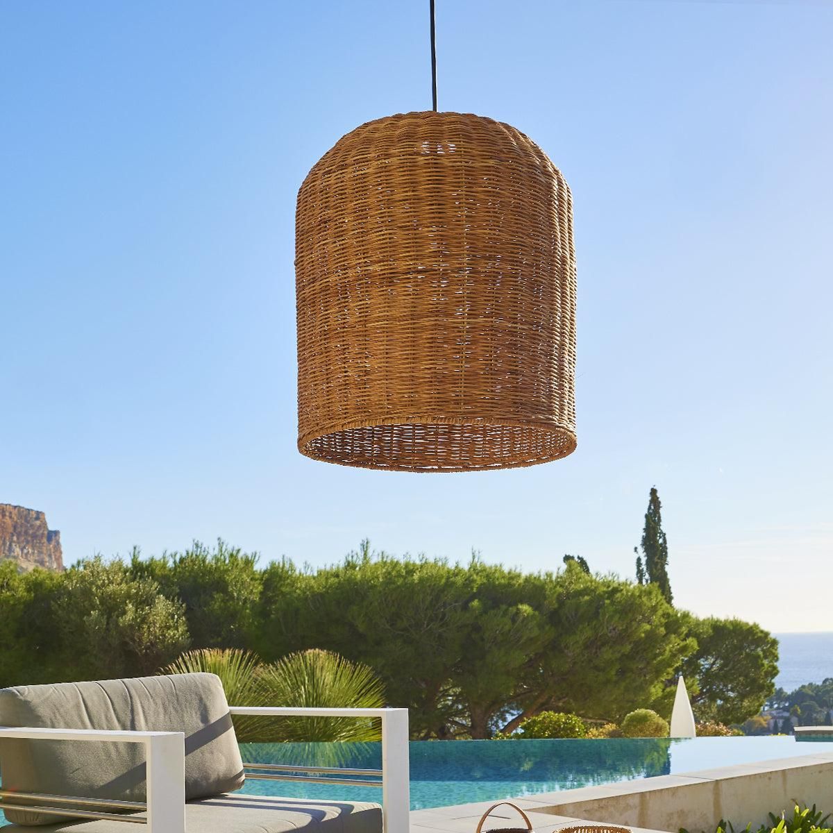 Lumisky Suspension extérieur GIACOMO Beige Rotin D40CM