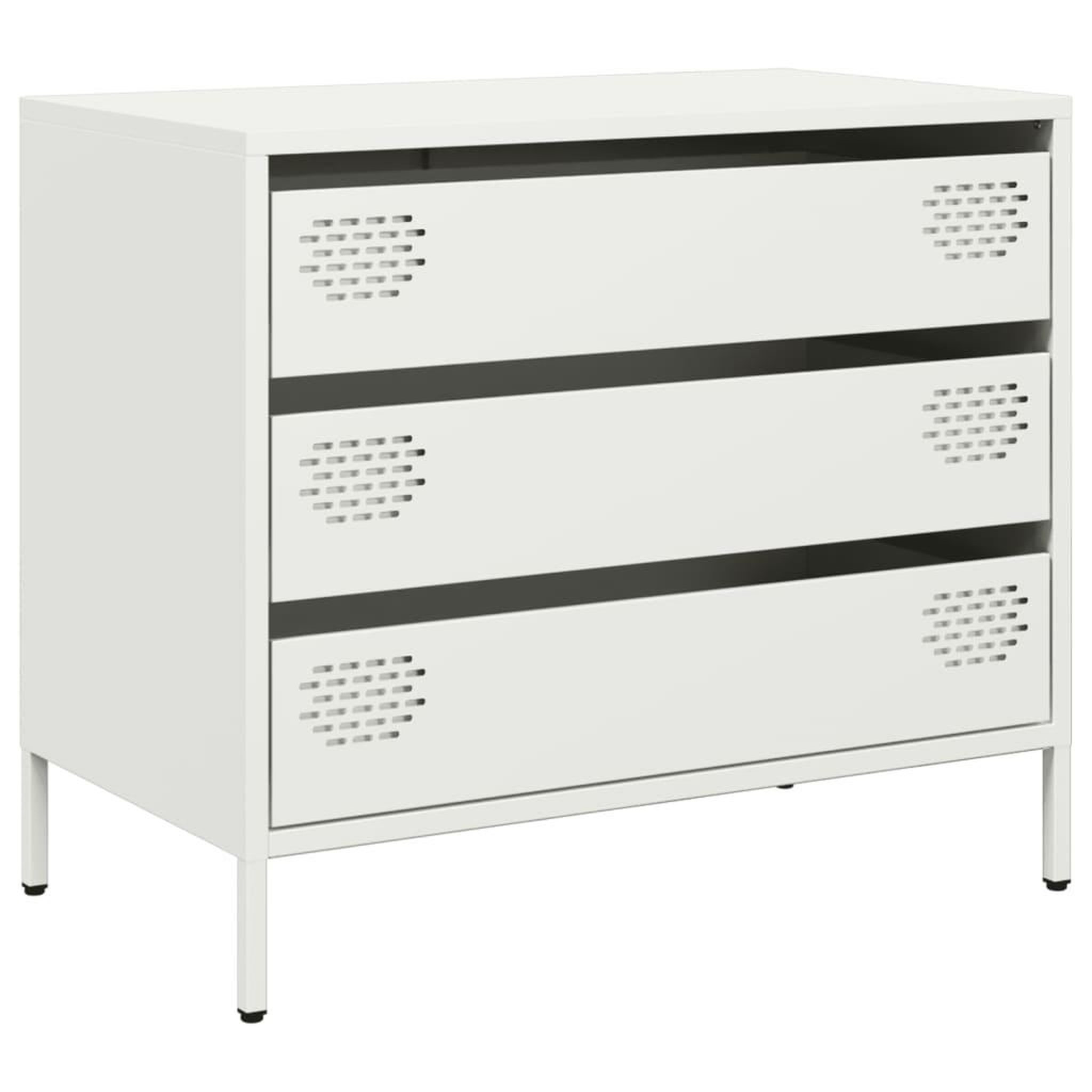 Voir la diapositive 2 : VIDAXL Buffet blanc 68x39x58,5 cm acier lamine a froid