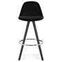 Voir la diapositive 2 : Paris Prix Tabouret de Bar Velours & Bois  Vinea  87cm Noir