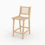 Voir la diapositive 3 : Rendez vous déco Lot de 2 chaises pour îlot central en teck et cannage rotin 66,5 cm-Kyla
