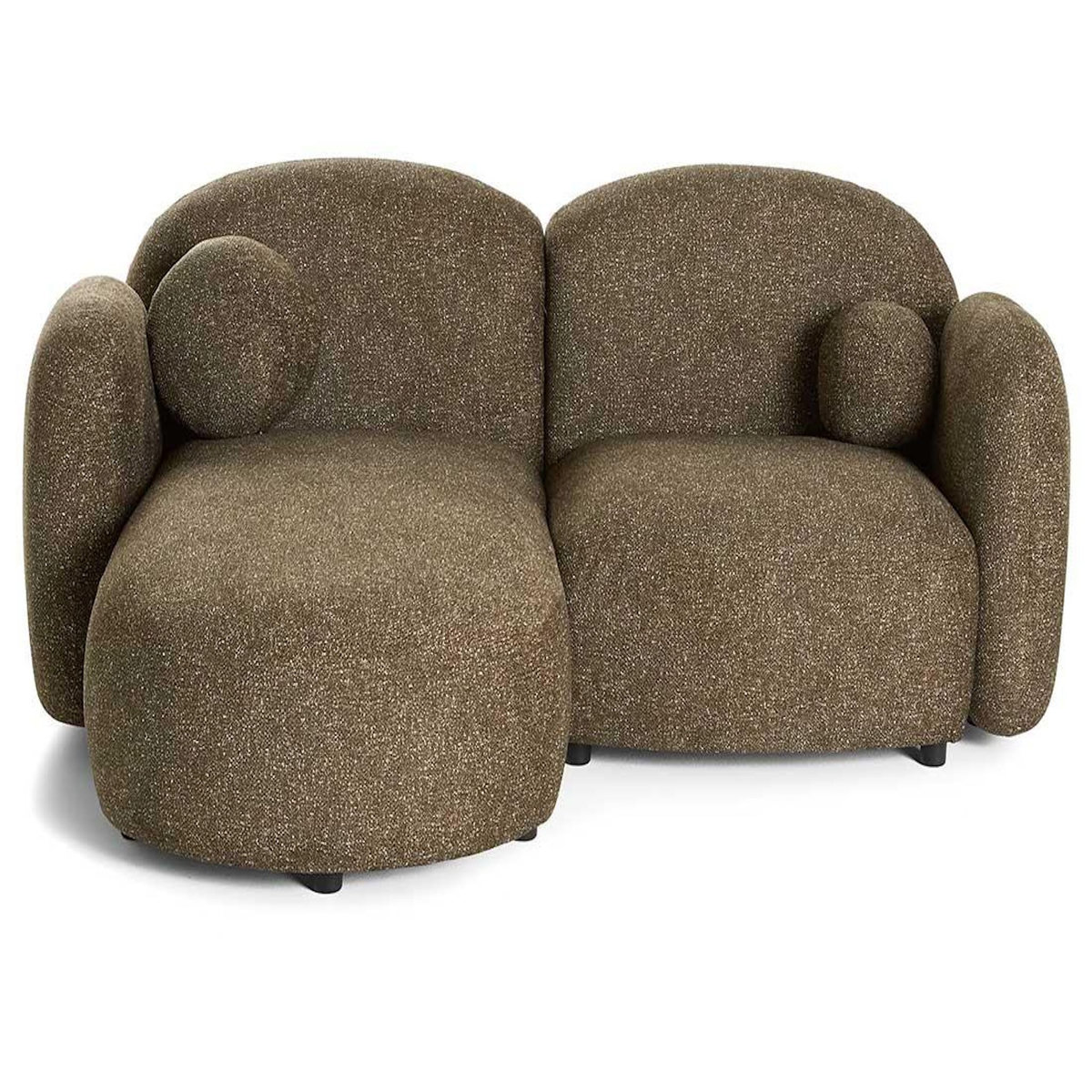 LISA DESIGN Velris - canapé d'angle gauche 3 places en tissu moucheté