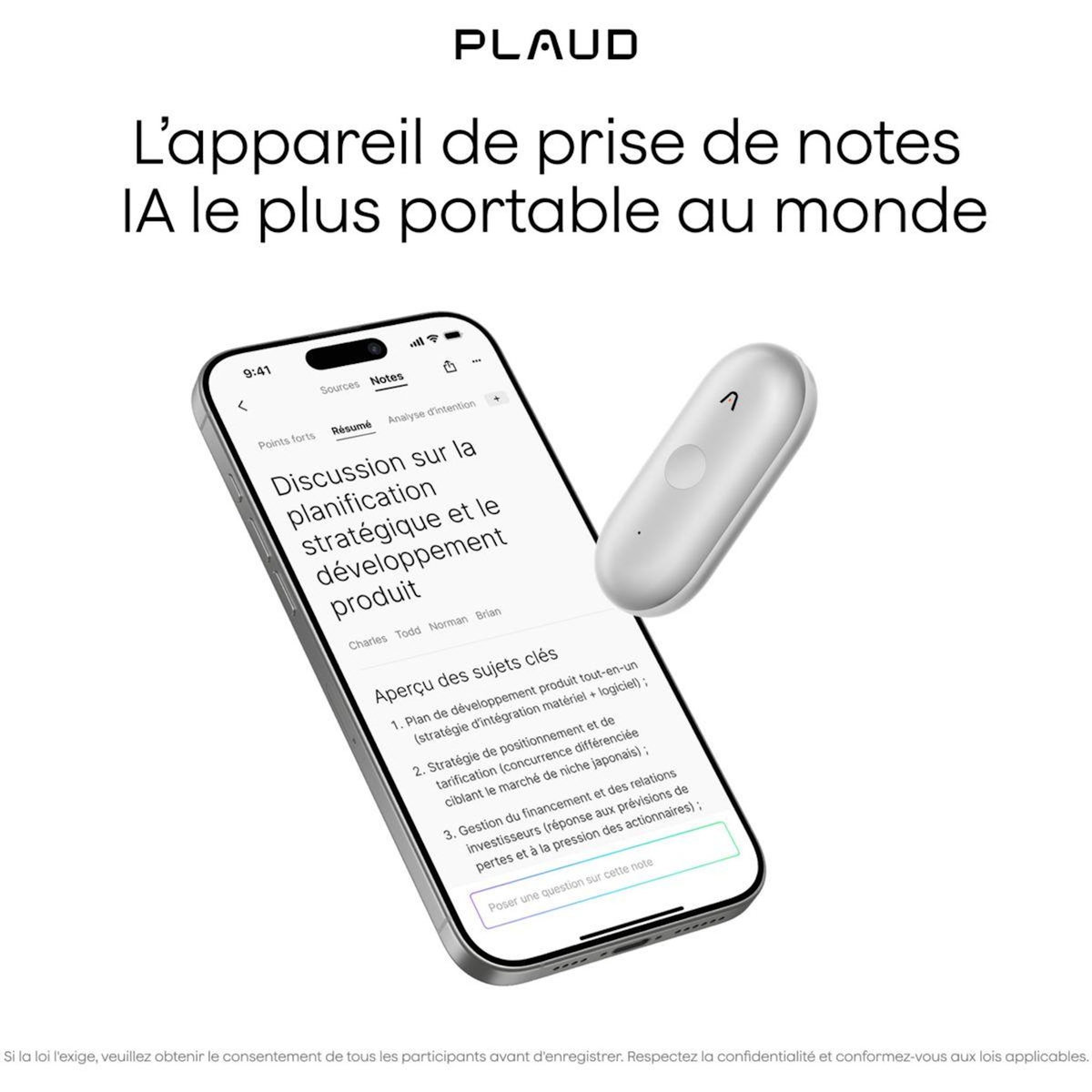 PLAUD DICTAPHONE Note Pin S Violet