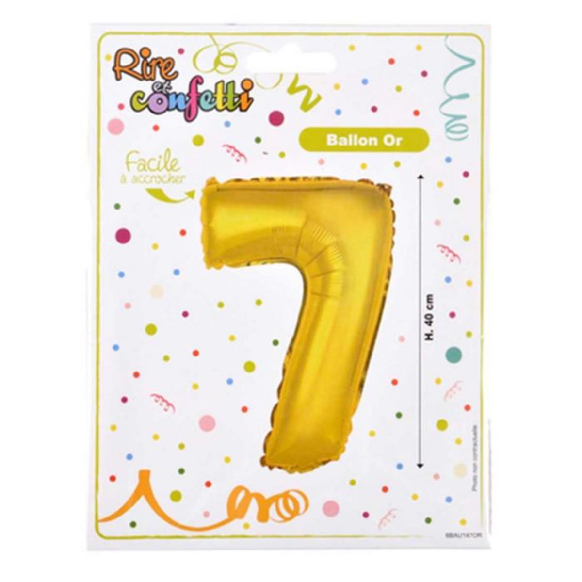 Paris Prix Ballon Gonflable Métallisé  Chiffre 7  40cm Or