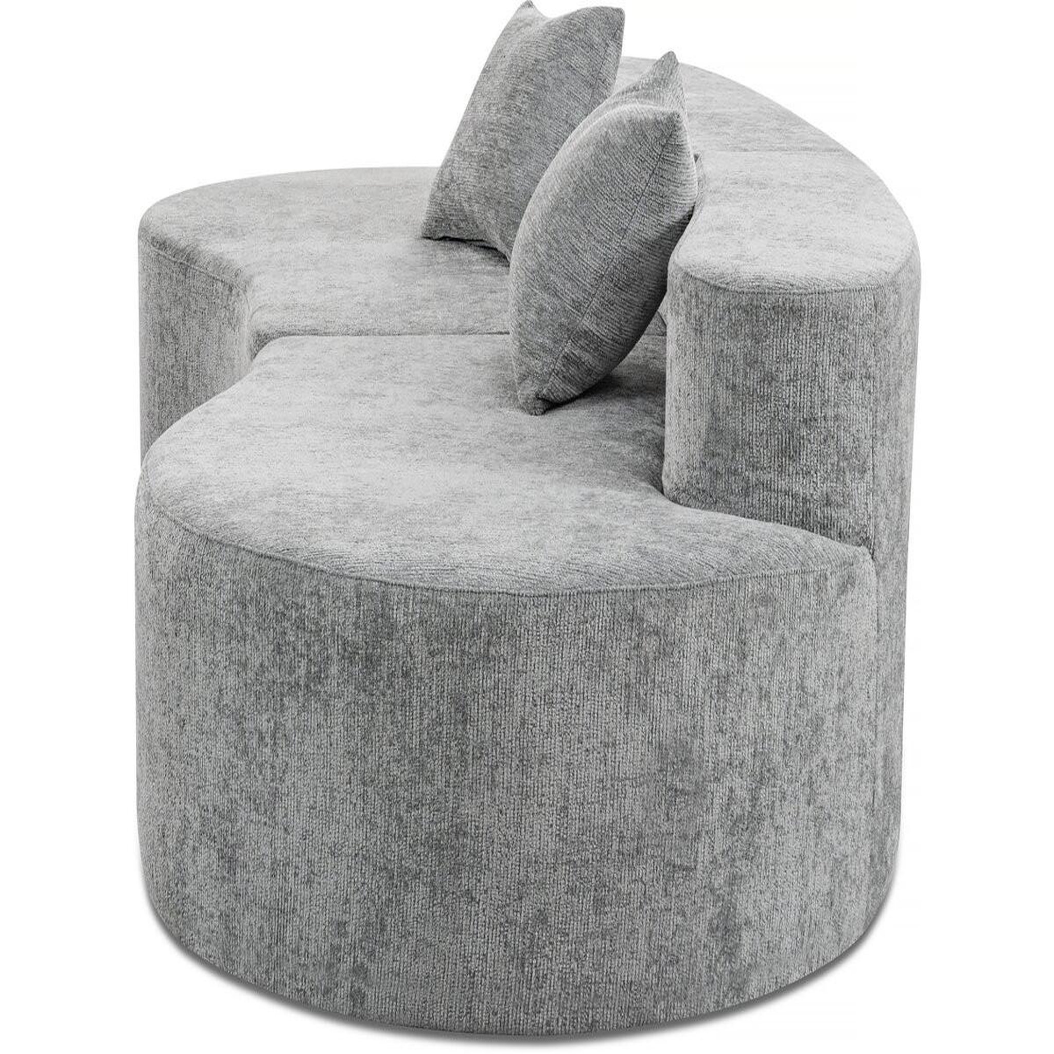 Voir la diapositive 4 : Habitat et Jardin Canapé virgule en tissu texturé  avola  - 3 places - gris