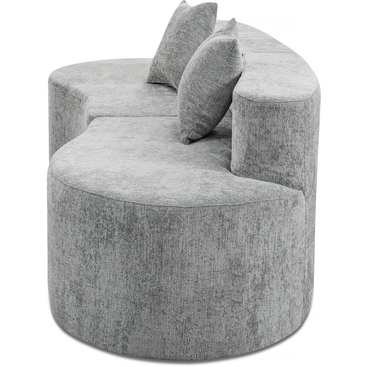 Habitat et Jardin Canapé virgule en tissu texturé  Avola  - 3 places - Gris