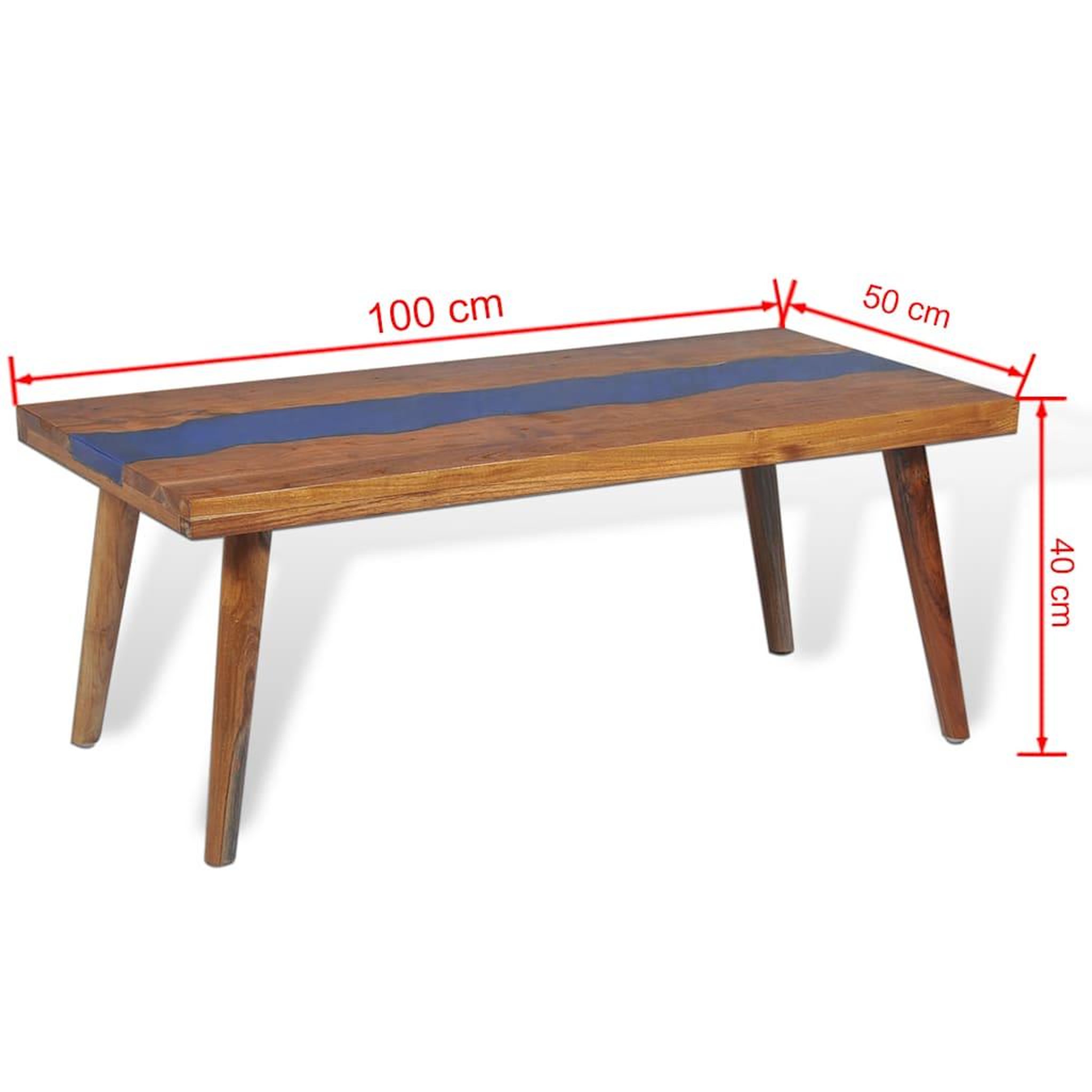 Voir la diapositive 6 : VIDAXL Table basse Teck Resine 100x50x40 cm