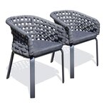 Paris Prix Lot de 2 Fauteuils de Jardin en Corde Tissée  Camargue  72cm Gris Anthracite