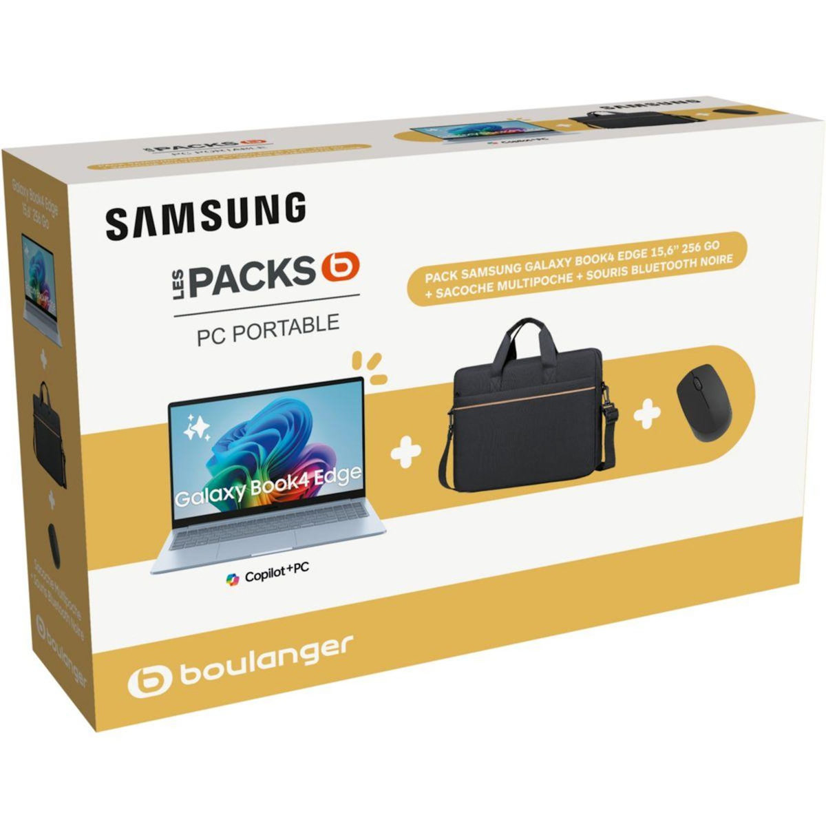 Samsung Ordinateur portable Galaxy Book4 Edge + souris + sacoche