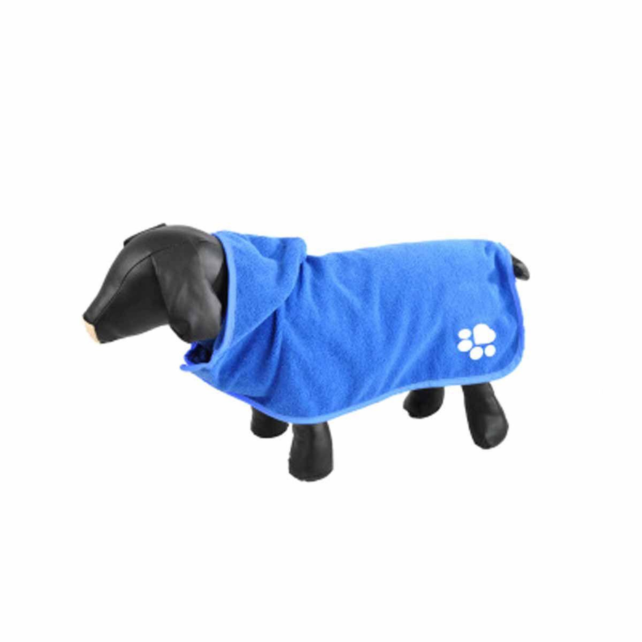 HOMEA Peignoir de bain pour chien  capuche  35cm bleu
