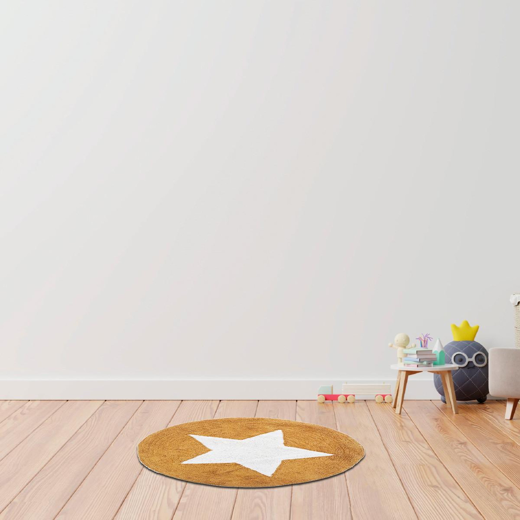 Voir la diapositive 2 : FUTURE HOME Tapis enfant rond étoile en coton 80x80cm
