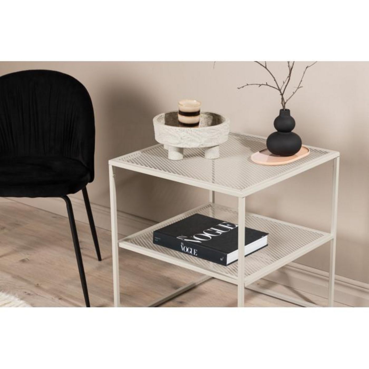 Paris Prix Table d'Appoint Avec Étagère  Netz  60cm Beige