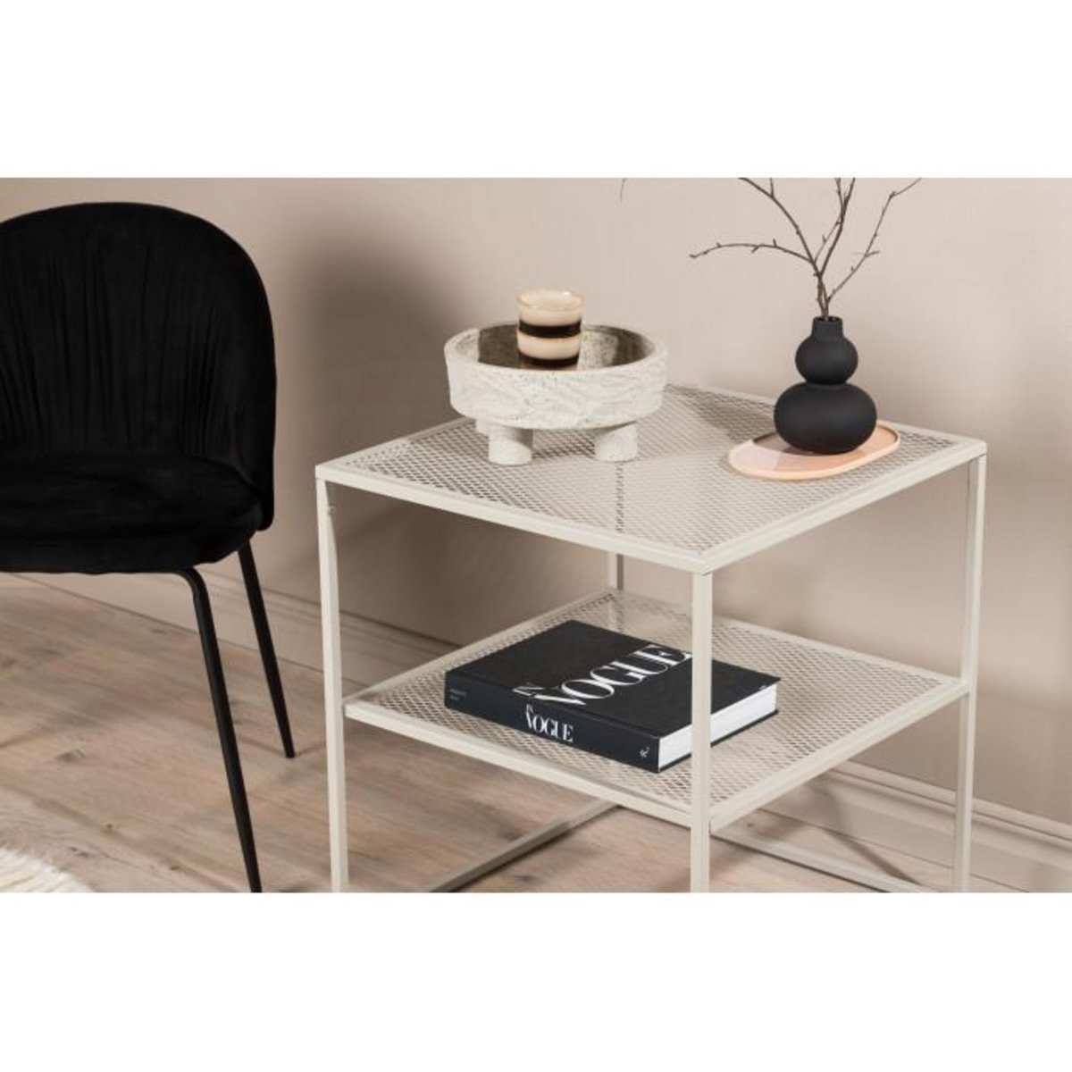 Paris Prix Table d'Appoint Avec Étagère  Netz  60cm Beige