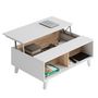 Voir la diapositive 2 : VS VENTA-STOCK Table Basse Relevable Kira Couleur Chêne/Blanc, 100 cm Largeur