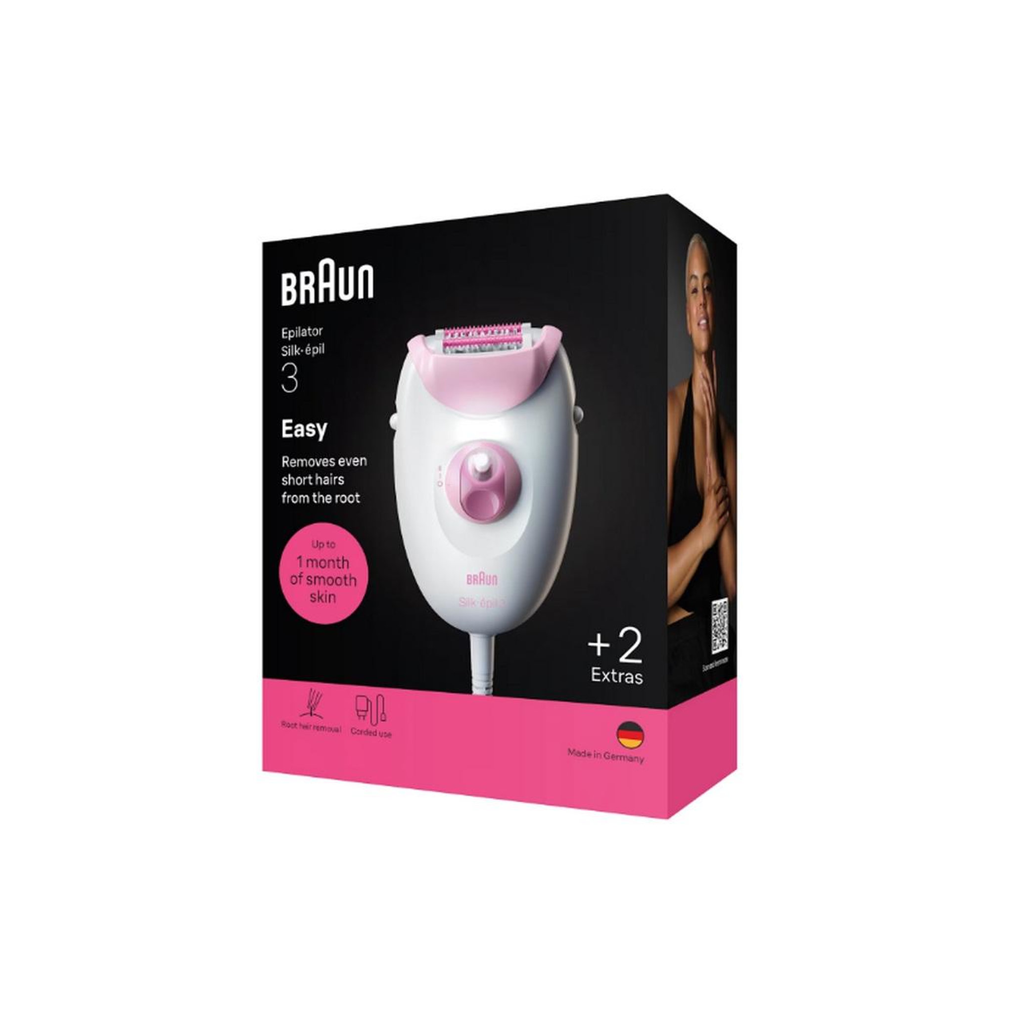 Voir la diapositive 2 : BRAUN Epilateur secteur rose - SILKEPIL3031