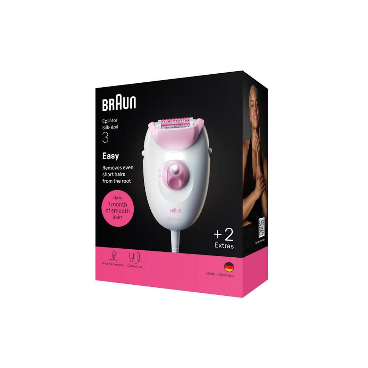 BRAUN Epilateur secteur rose - SILKEPIL3031