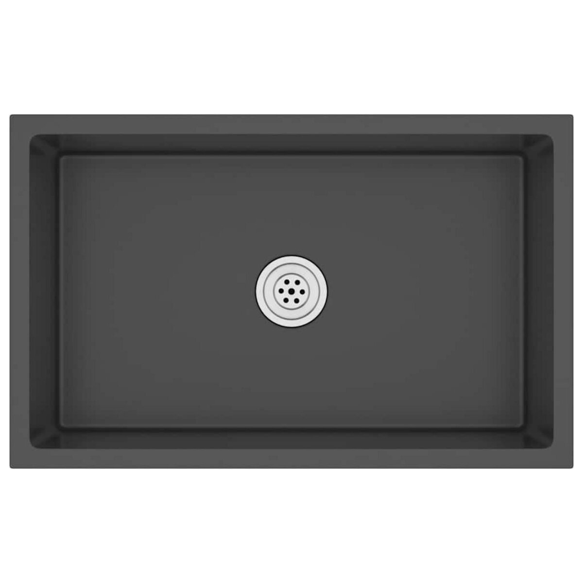 VIDAXL Evier de cuisine fait main Noir Acier inoxydable