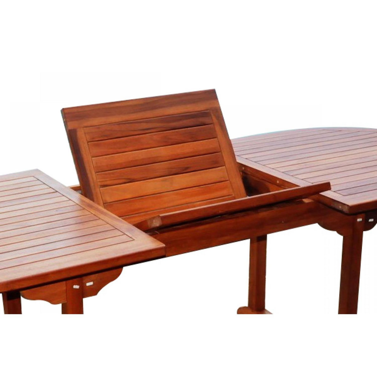 CONCEPT USINE Table de jardin ovale 6 chaises et 2 fauteuils en teck huilé LUBOK