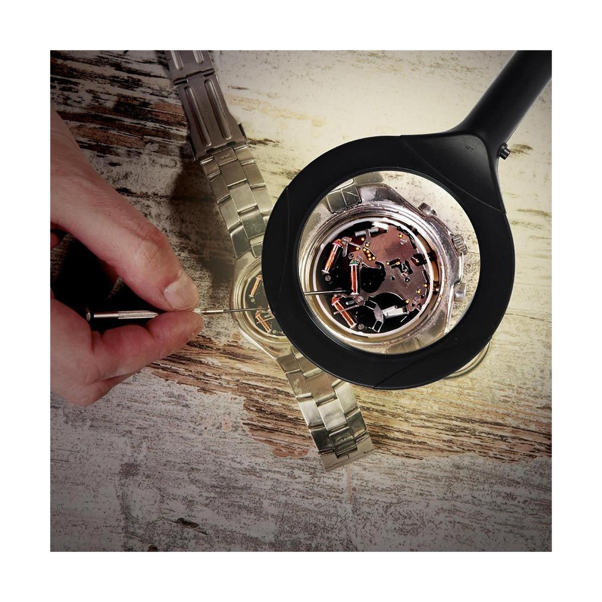Voir la diapositive 6 : Je cherche une idee Loupe led  grossissement  24cm noir