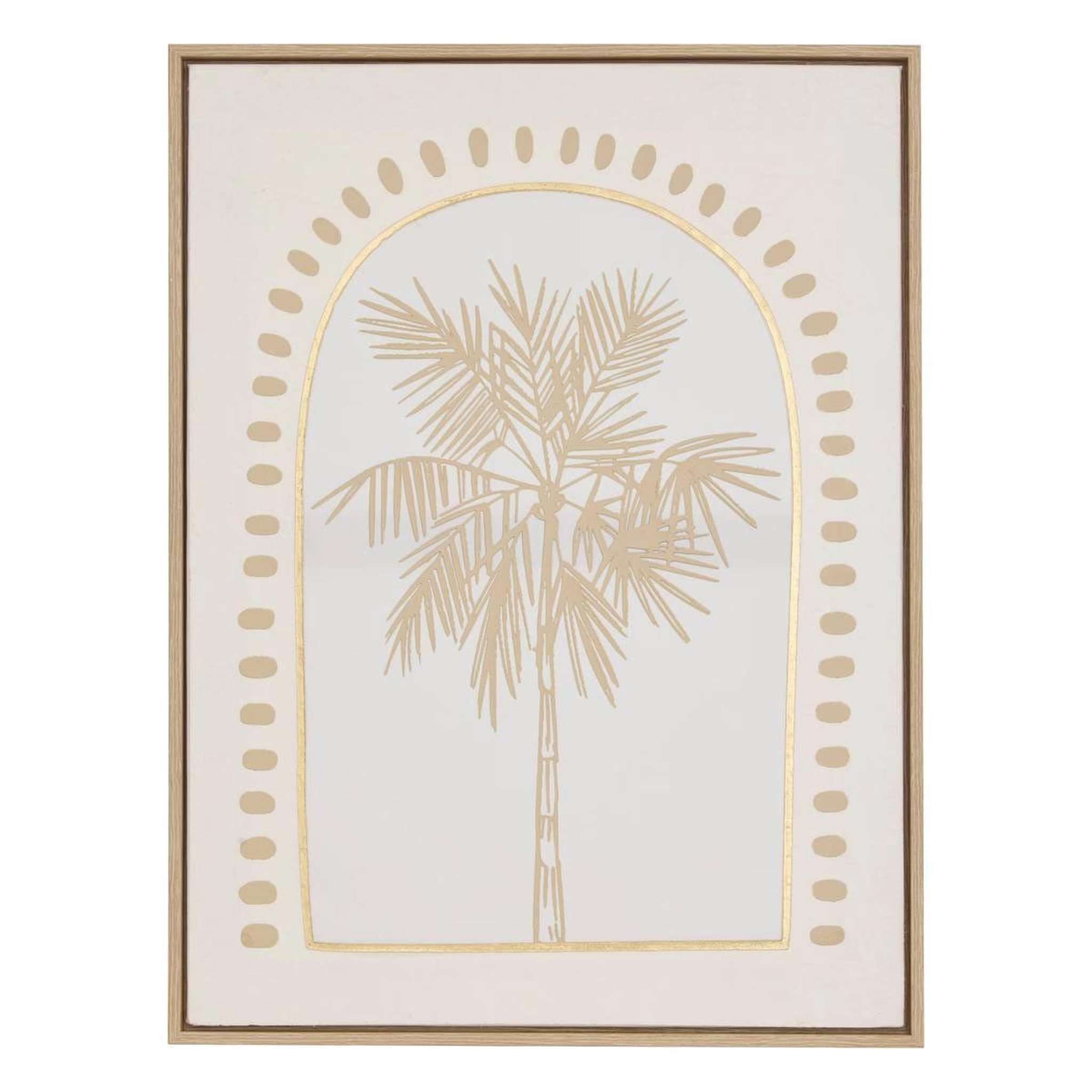 ATMOSPHERA Toile déco 3d palmier  meryl  45x60cm blanc