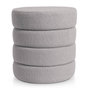 Voir la diapositive 2 : Paris Prix Pouf Tissu Bouclette  Bobine  46cm Gris