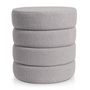 Voir la diapositive 2 : Paris Prix Pouf Tissu Bouclette  Bobine  46cm Gris