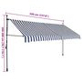 Voir la diapositive 6 : VIDAXL Auvent manuel retractable avec LED 350 cm Bleu et blanc