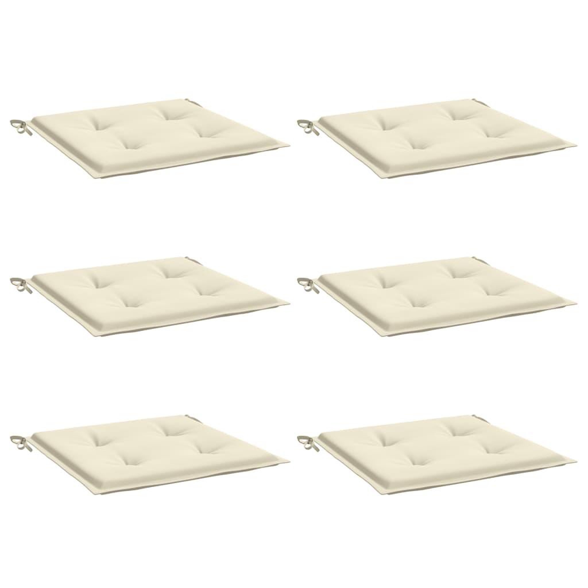 Voir la diapositive 3 : VIDAXL Coussins de chaise jardin lot de 6 creme 40x40x3cm tissu oxford