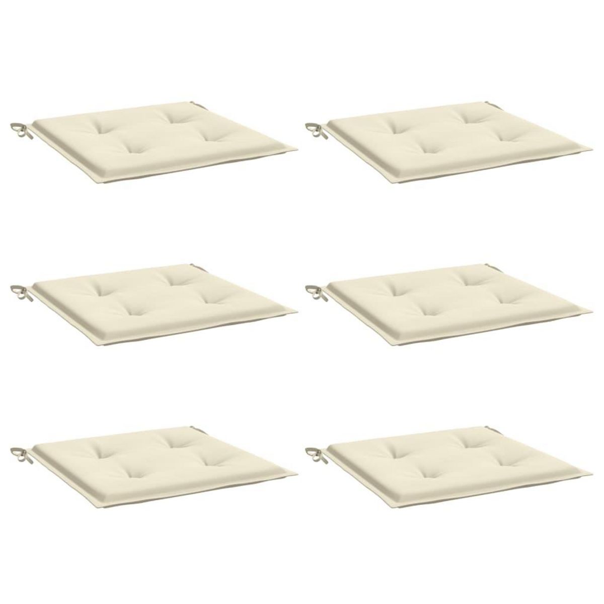 VIDAXL Coussins de chaise jardin lot de 6 creme 40x40x3cm tissu oxford