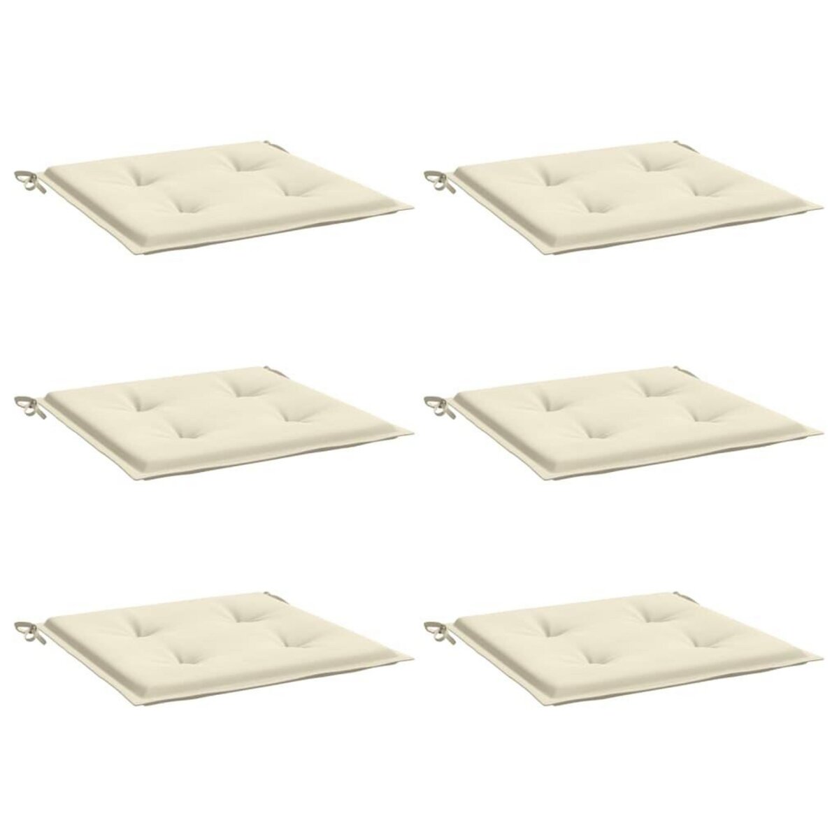 VIDAXL Coussins de chaise jardin lot de 6 creme 40x40x3cm tissu oxford