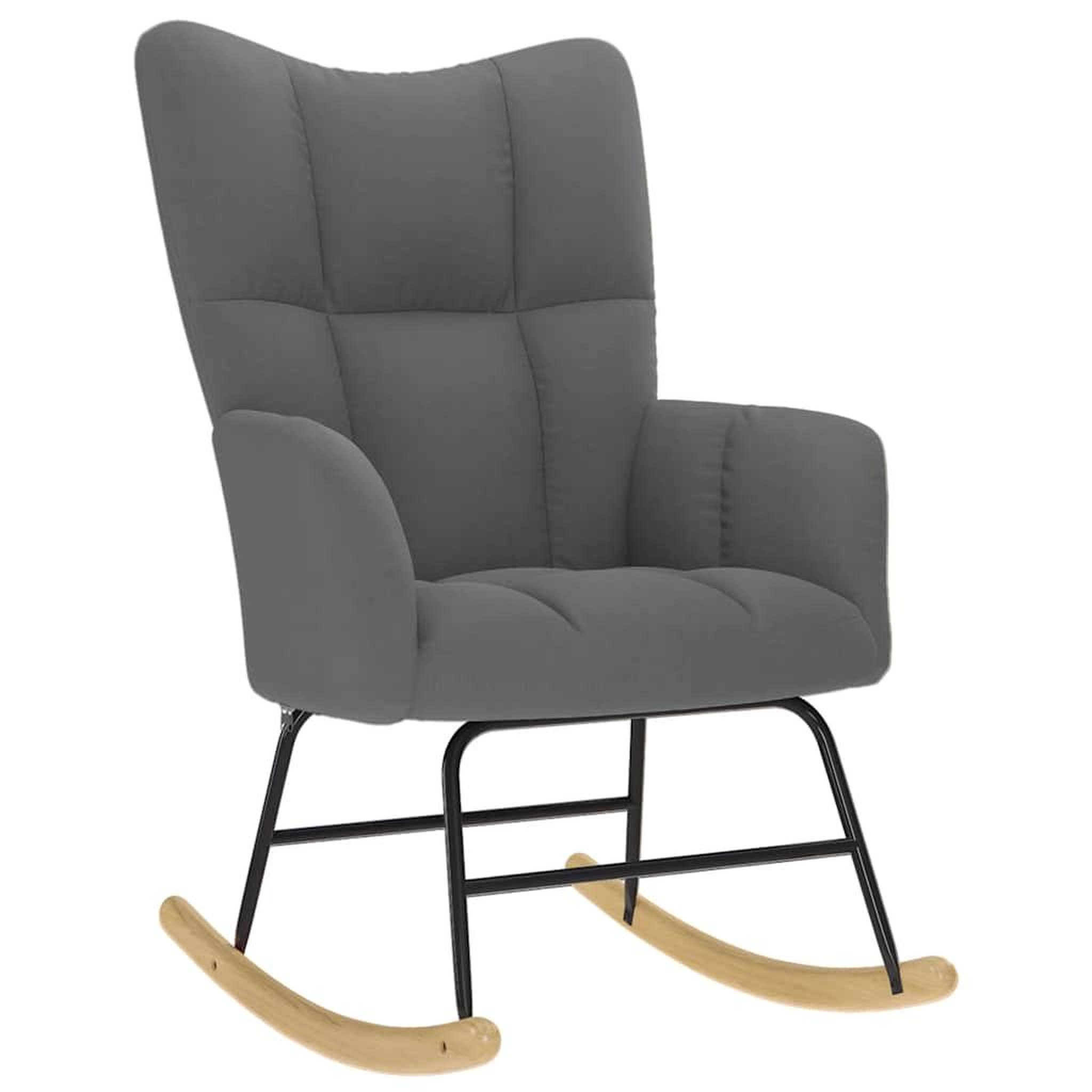 Voir la diapositive 2 : VIDAXL Chaise a bascule Gris fonce Tissu