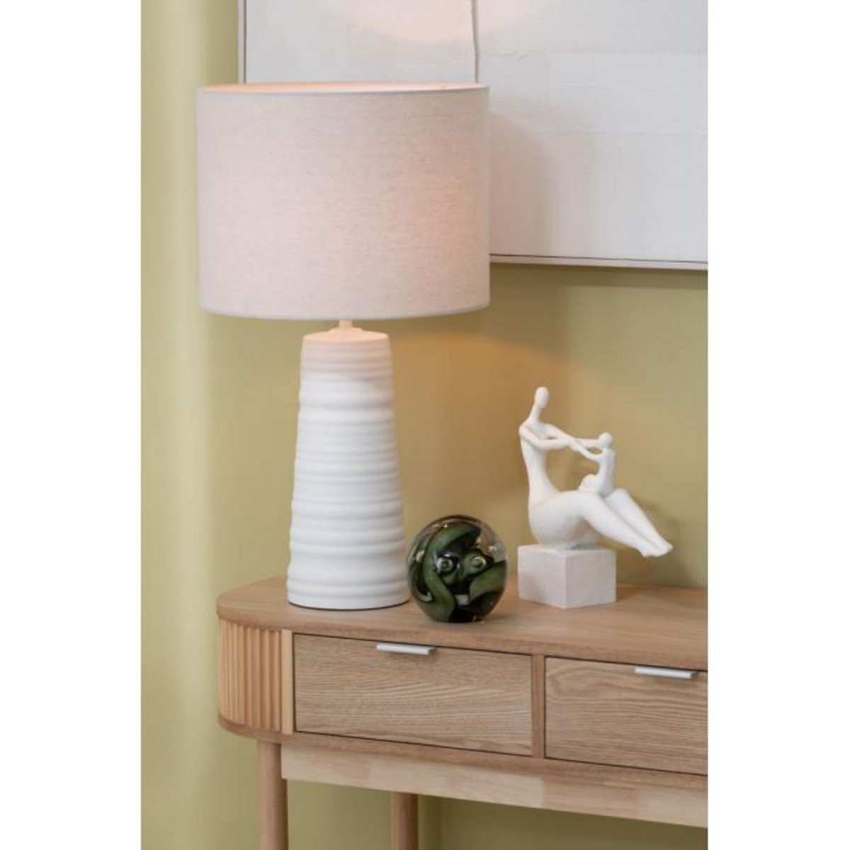 Paris Prix Statuette Maman Avec Enfant  Moderne  29cm Blanc