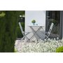 DCB GARDEN Table de jardin pliante 70x70cm aluminium gris métal MARIUS