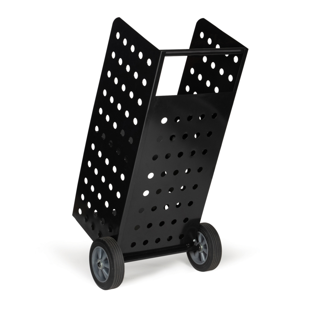 ID MARKET Chariot porte bûches acier noir 40 x 40 x 100,5 CM pour cheminée