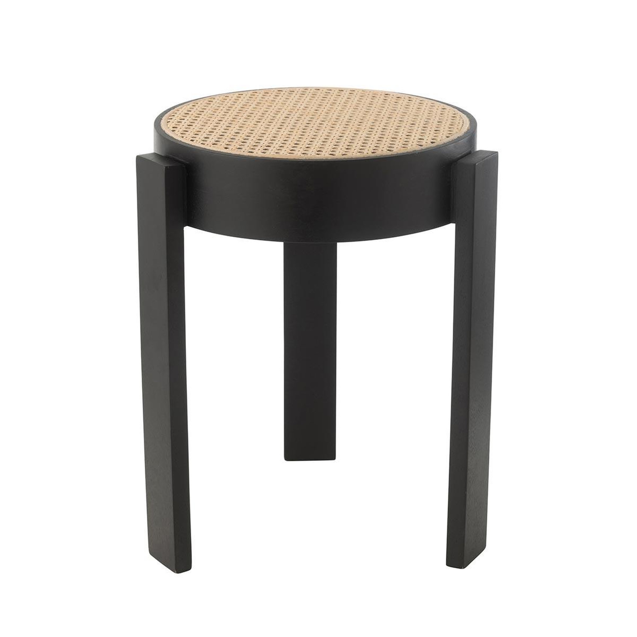 Voir la diapositive 2 : J-LINE Tabouret rond en bois  pune  44cm noir