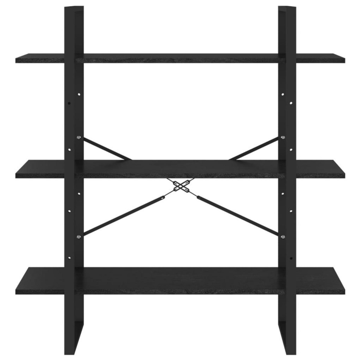 VIDAXL Bibliotheque a 3 niveaux Noir 100x30x105 cm Bois de pin massif