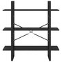 Voir la diapositive 5 : VIDAXL Bibliotheque a 3 niveaux Noir 100x30x105 cm Bois de pin massif