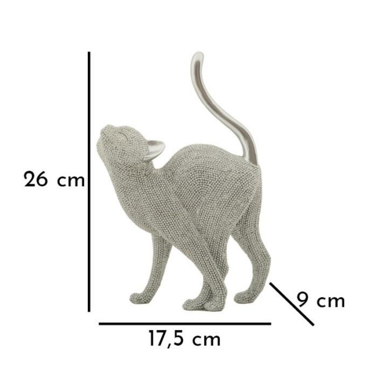 Paris Prix Statuette Déco Chat  Sparky  26cm Argent