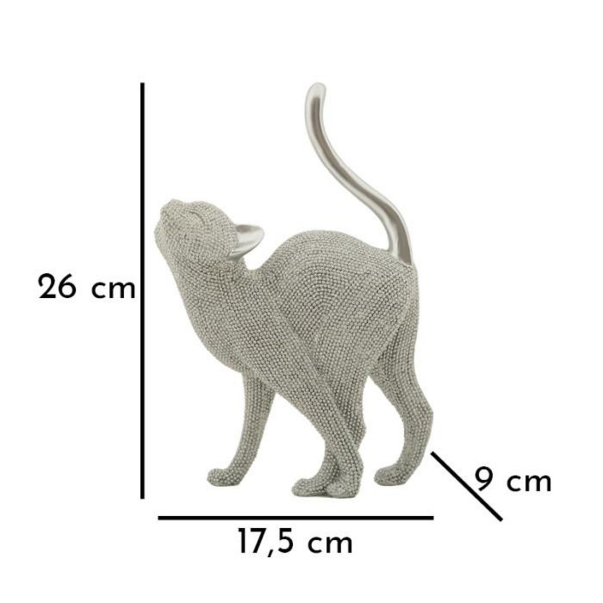 Paris Prix Statuette Déco Chat  Sparky  26cm Argent