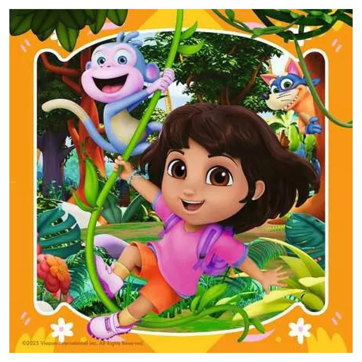 RAVENSBURGER Puzzle 3x49 pieces - Pret pour l'exploration / Dora