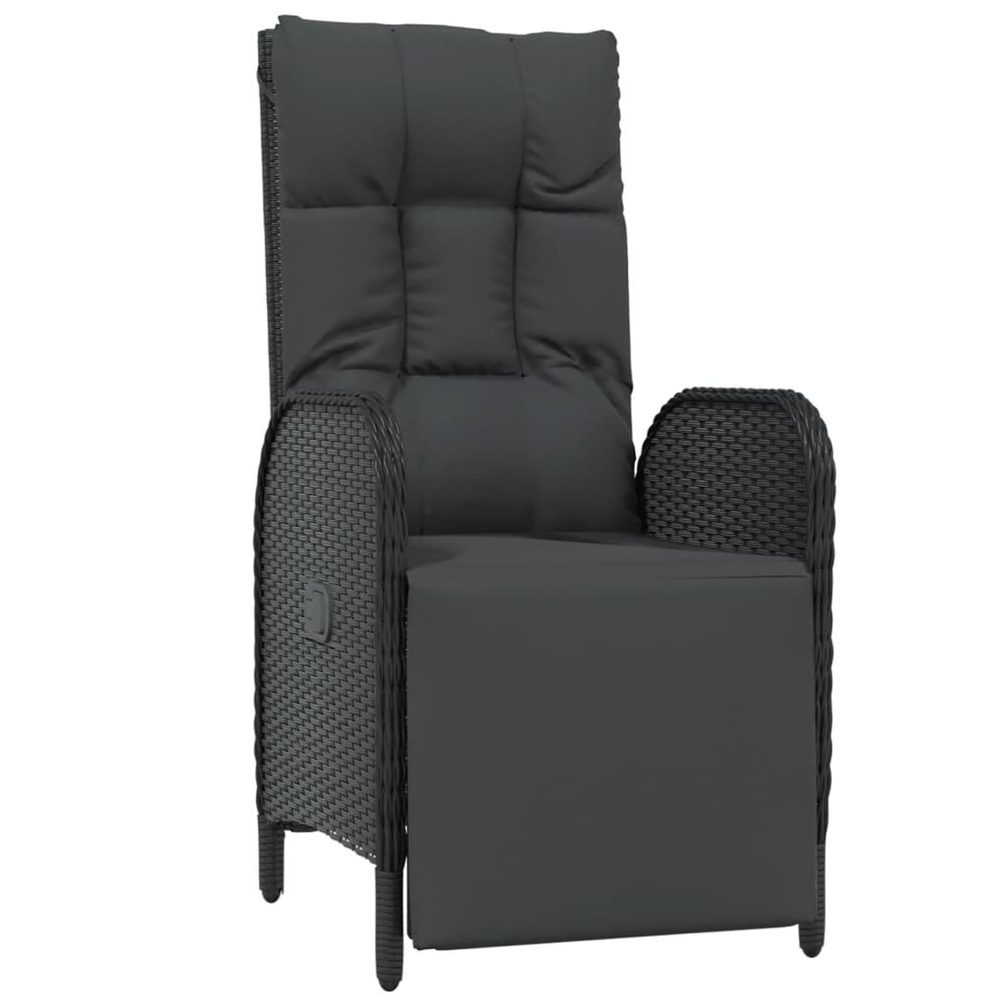 Voir la diapositive 3 : VIDAXL Ensemble a manger de jardin 9pcs coussins noir resine tressee