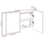 Voir la diapositive 6 : VIDAXL Armoire de salle de bain a miroir LED sonoma gris 80x12x45 cm