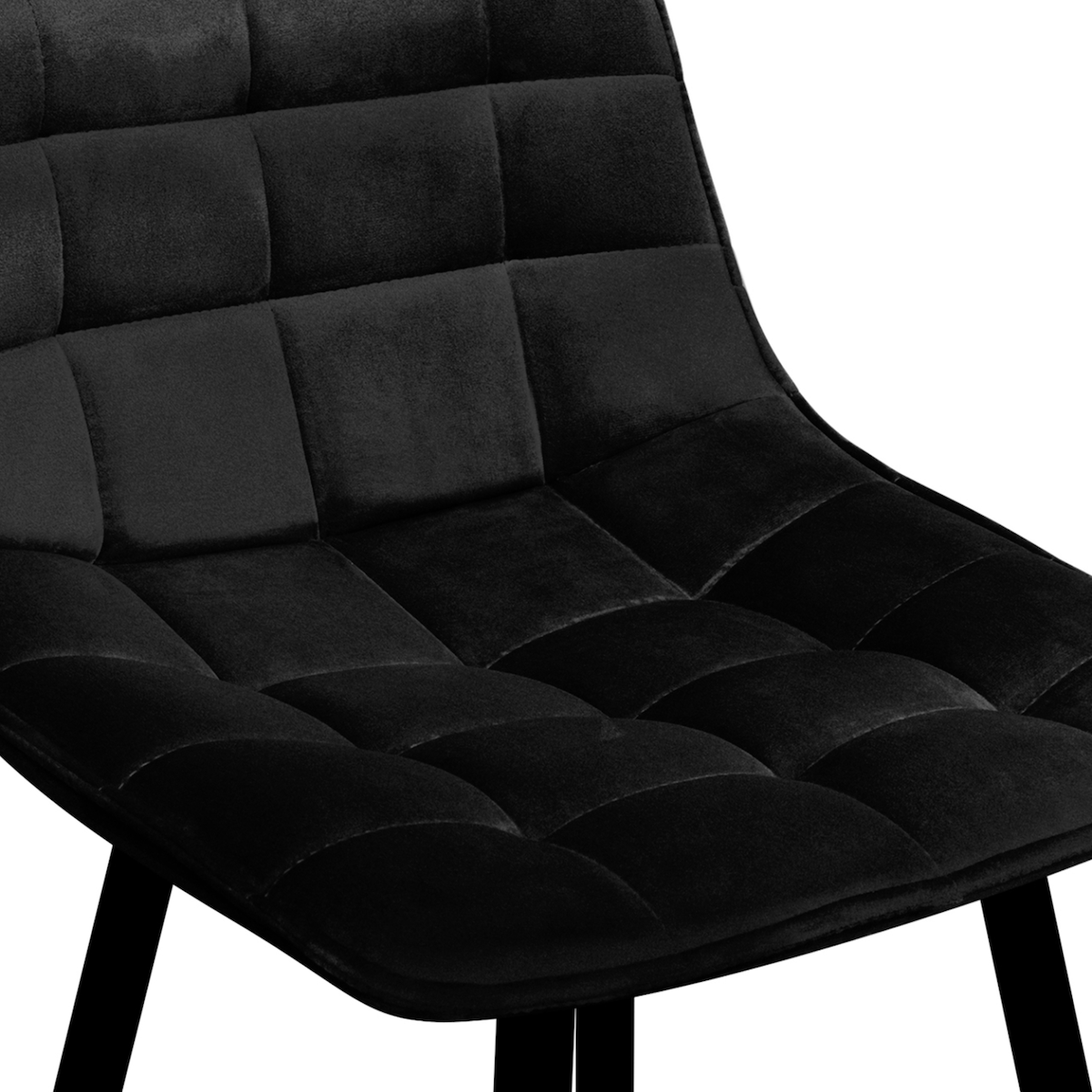 ID MARKET Lot de 4 tabourets de bar MADY en velours noir