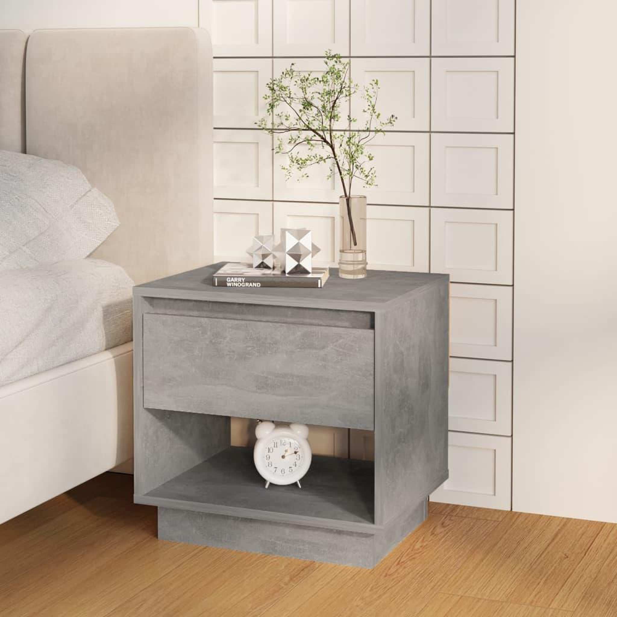 Voir la diapositive 3 : VIDAXL Tables de chevet 2 pcs Gris beton 45x34x44 cm Bois d'ingenierie